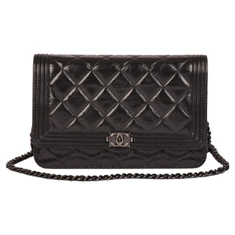 chanel black patent le boy wallet|Chanel Patent Boy Wallet On Chain Black .